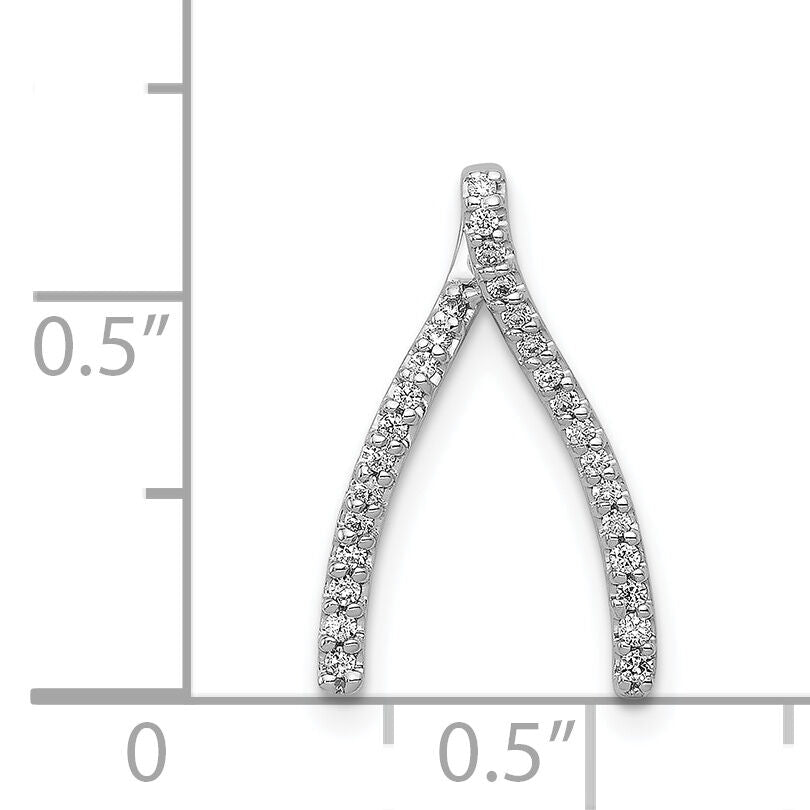 14k White Gold Diamond Wishbone Chain Slide-PM5150-013-WA