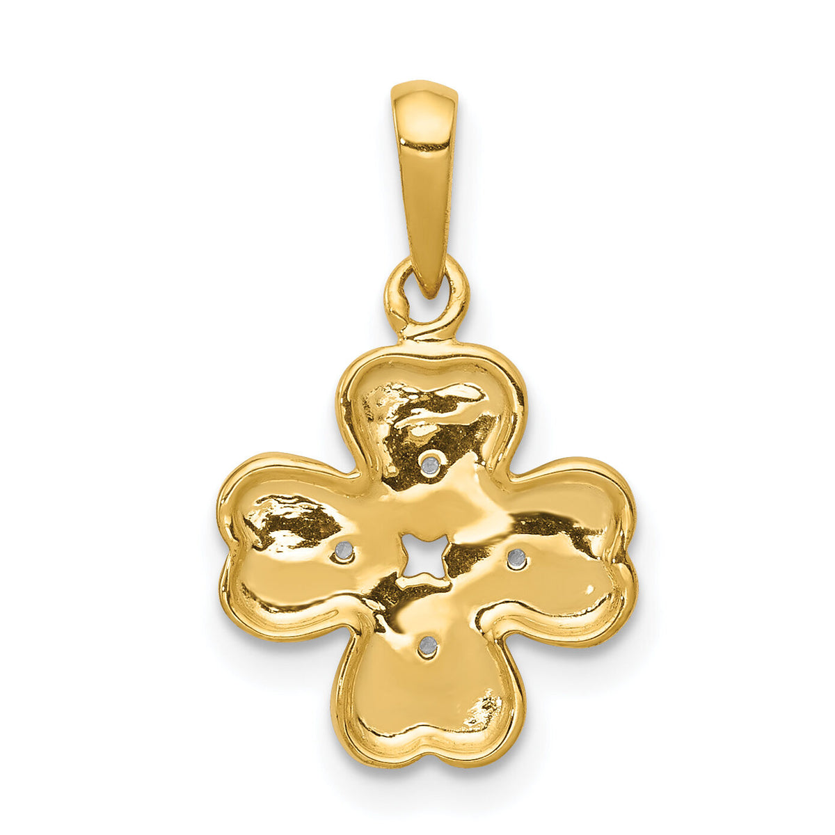 14k .02ct.Diamond Four Leaf Clover Pendant-PM5151-002-YA