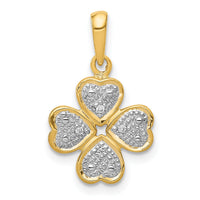 14k .02ct.Diamond Four Leaf Clover Pendant-PM5151-002-YA
