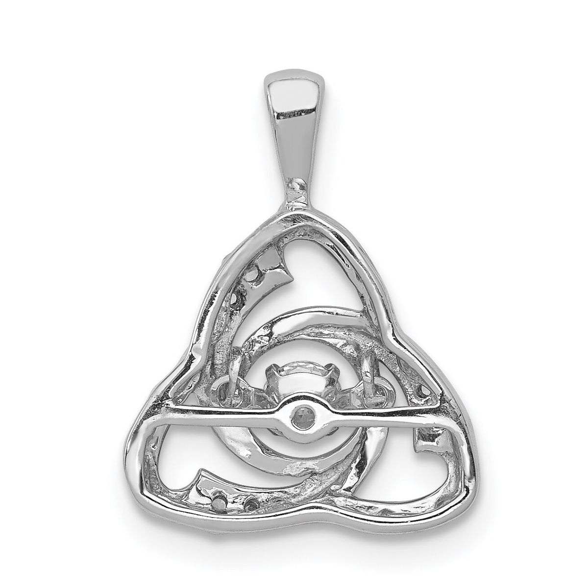 14k White Gold Vibrant Diamond Celtic Pendant-PM5152-020-WA