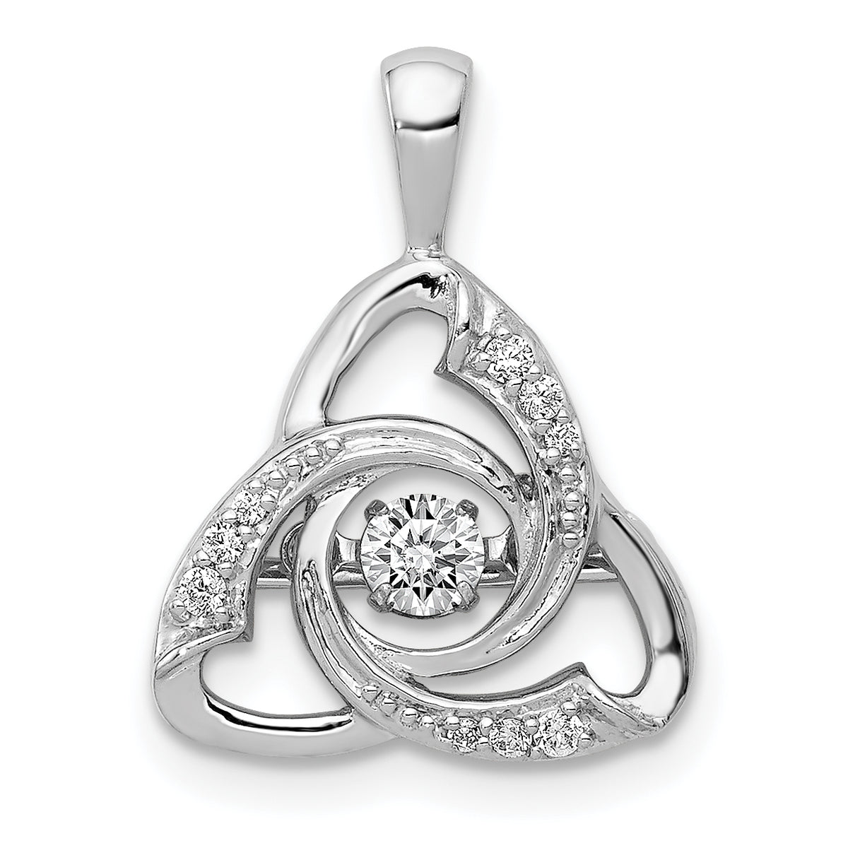 14k White Gold Vibrant Diamond Celtic Pendant-PM5152-020-WA