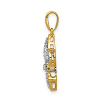 14k Diamond Fleur De Lis Pendant-PM5154-020-YA