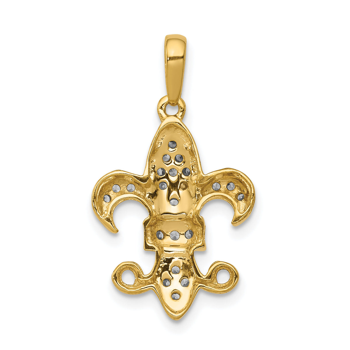 14k Diamond Fleur De Lis Pendant-PM5154-020-YA