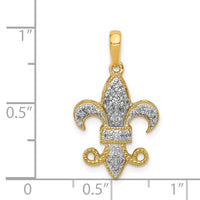 14k Diamond Fleur De Lis Pendant-PM5154-020-YA