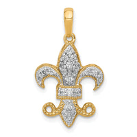 14k Diamond Fleur De Lis Pendant-PM5154-020-YA
