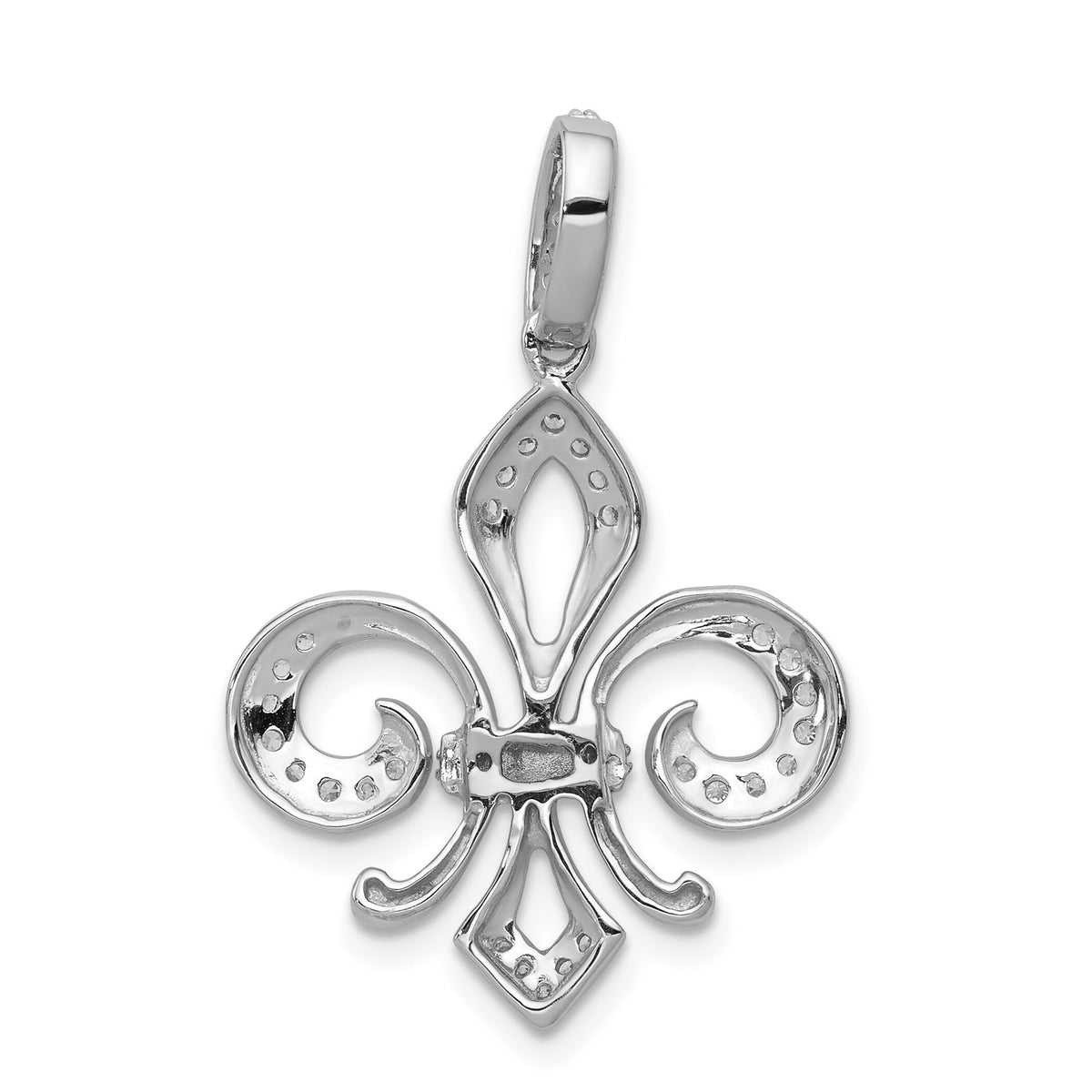 14k Two-Tone Diamond Fleur De Lis Pendant-PM5156-020-WYA