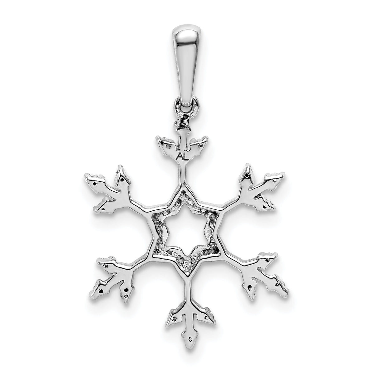 14k White Gold 1/6ct. Diamond Snowflake Pendant-PM5159-016-WA