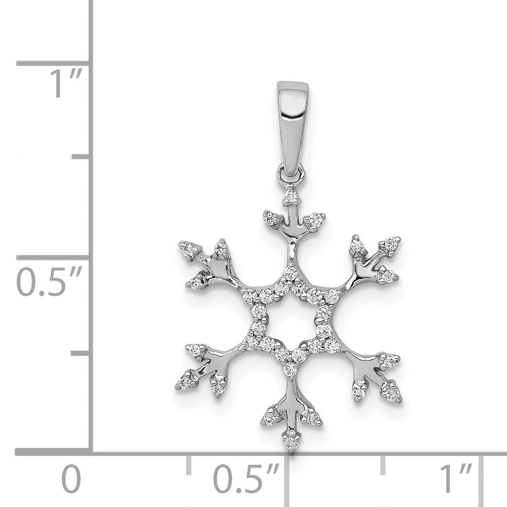 14k White Gold 1/6ct. Diamond Snowflake Pendant-PM5159-016-WA