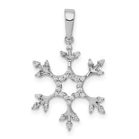 14k White Gold 1/6ct. Diamond Snowflake Pendant-PM5159-016-WA