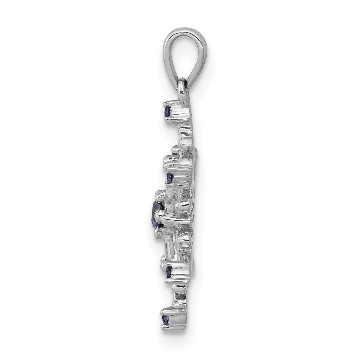 14k White Gold 1/6ct. Blue and White Diamond Snowflake Pendant-PM5161-BD-016-WA