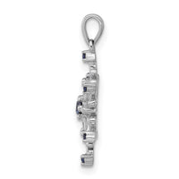 14k White Gold 1/6ct. Blue and White Diamond Snowflake Pendant-PM5161-BD-016-WA