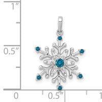 14k White Gold 1/6ct. Blue and White Diamond Snowflake Pendant-PM5161-BD-016-WA