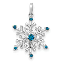 14k White Gold 1/6ct. Blue and White Diamond Snowflake Pendant-PM5161-BD-016-WA
