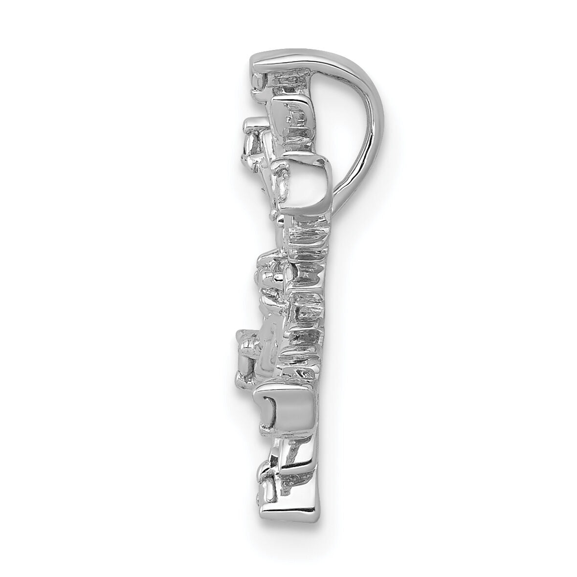 14k White Gold .01ct. Diamond Snowflake Chain Slide-PM5163-001-WA
