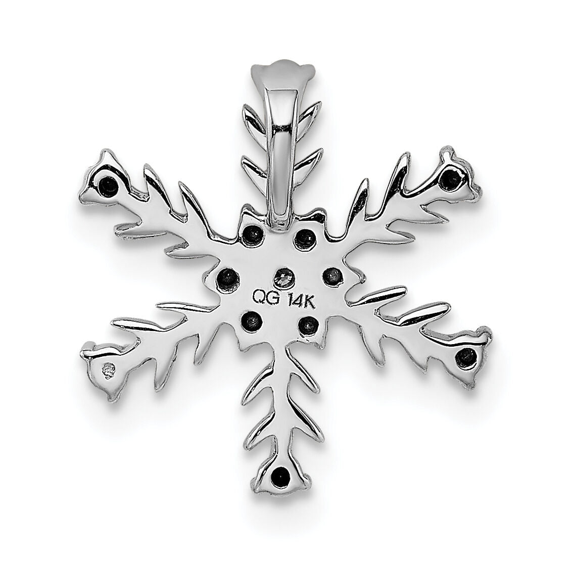 14k White Gold .01ct. Diamond Snowflake Chain Slide-PM5163-001-WA