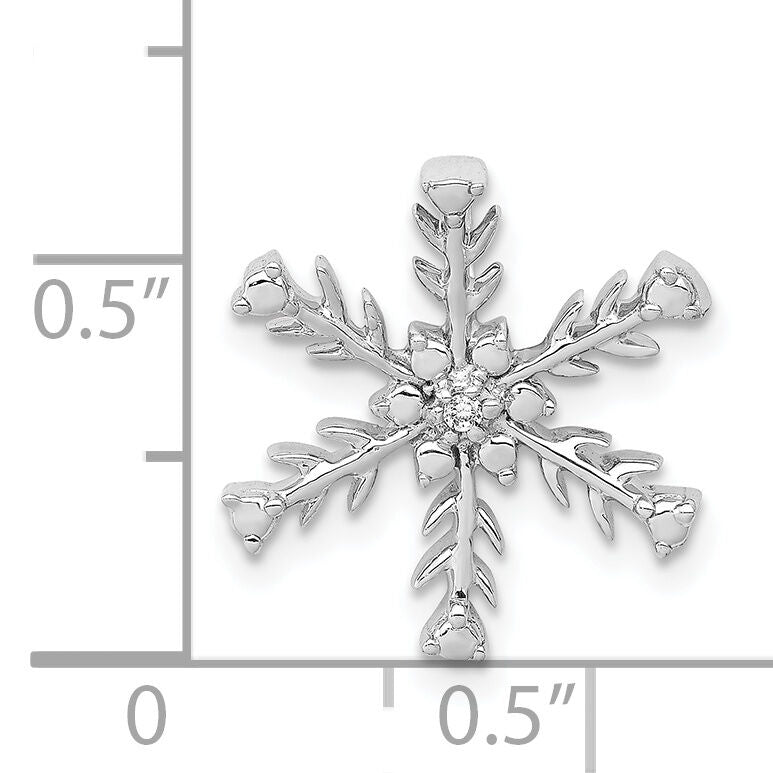 14k White Gold .01ct. Diamond Snowflake Chain Slide-PM5163-001-WA