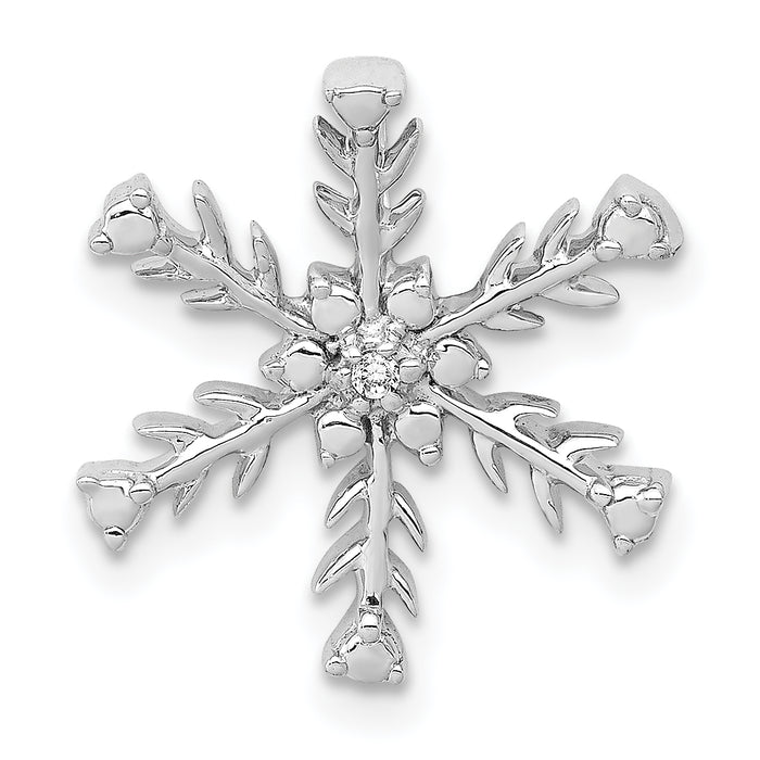 14k White Gold .01ct. Diamond Snowflake Chain Slide-PM5163-001-WA