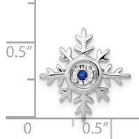 14k White Gold Vibrant Moving Sapphire Snowflake Chain Slide-PM5165-SA-W