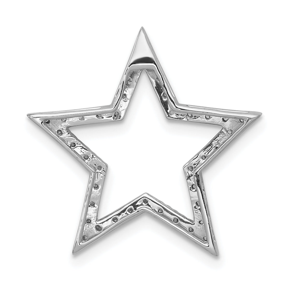 14k White Gold Large Diamond Star Chain Slide-PM5176-016-WA