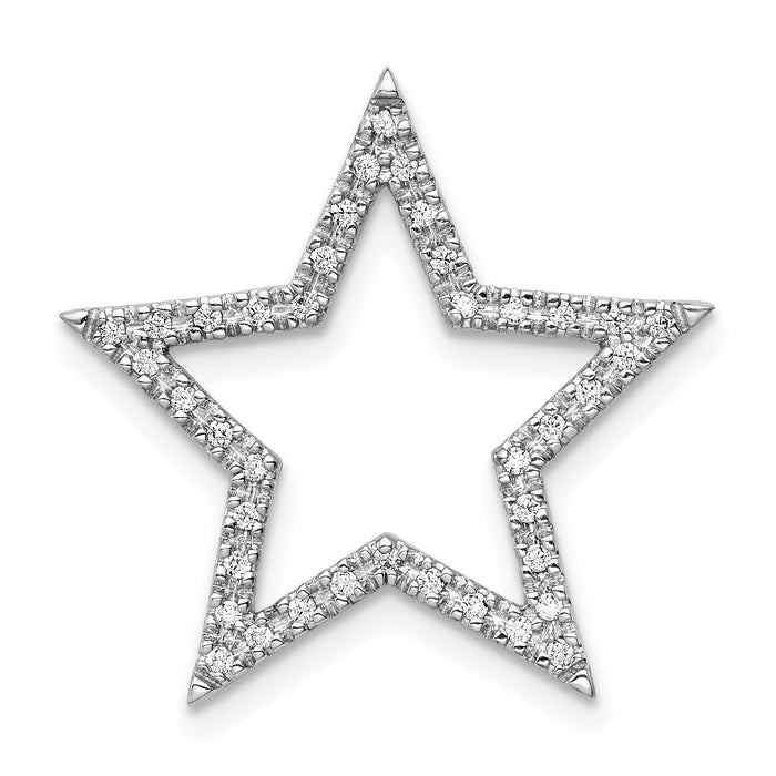 14k White Gold Large Diamond Star Chain Slide-PM5176-016-WA