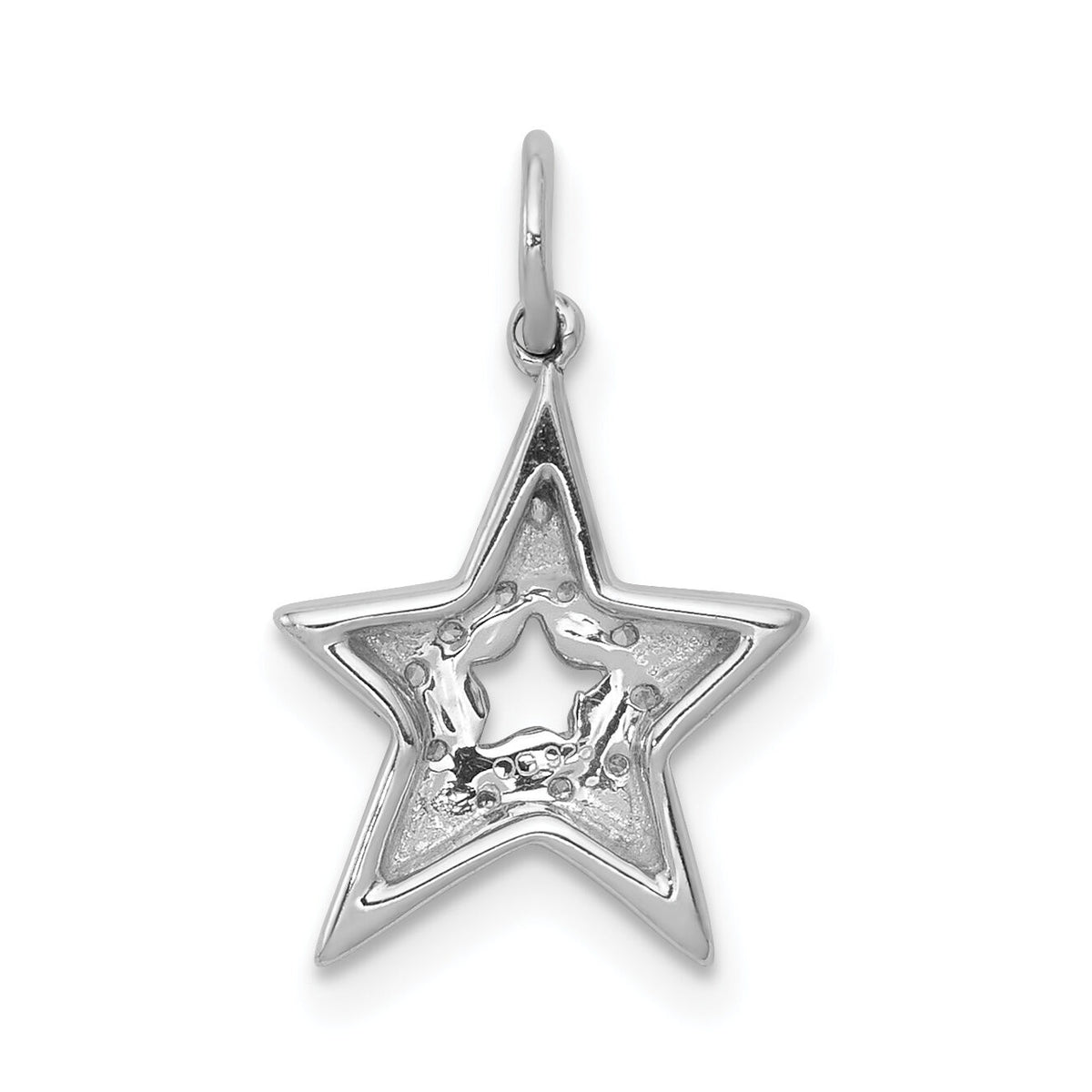 14k White Gold 1/20ct. Diamond Star Charm-PM5177-005-WA