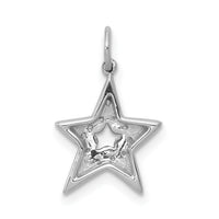 14k White Gold 1/20ct. Diamond Star Charm-PM5177-005-WA