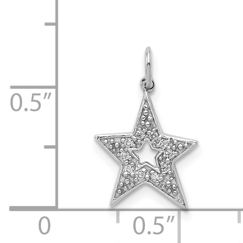 14k White Gold 1/20ct. Diamond Star Charm-PM5177-005-WA