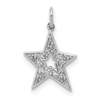 14k White Gold 1/20ct. Diamond Star Charm-PM5177-005-WA