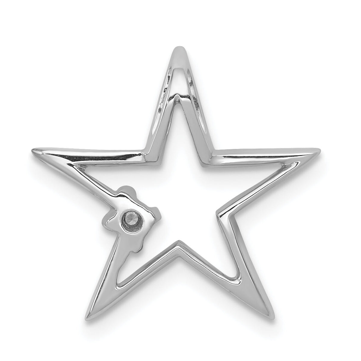14k White Gold .01ct. Diamond Star Chain Slide-PM5178-001-WA
