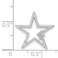 14k White Gold .01ct. Diamond Star Chain Slide-PM5178-001-WA