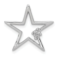 14k White Gold .01ct. Diamond Star Chain Slide-PM5178-001-WA