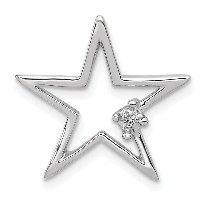 14k White Gold .01ct. Diamond Star Chain Slide-PM5178-001-WA