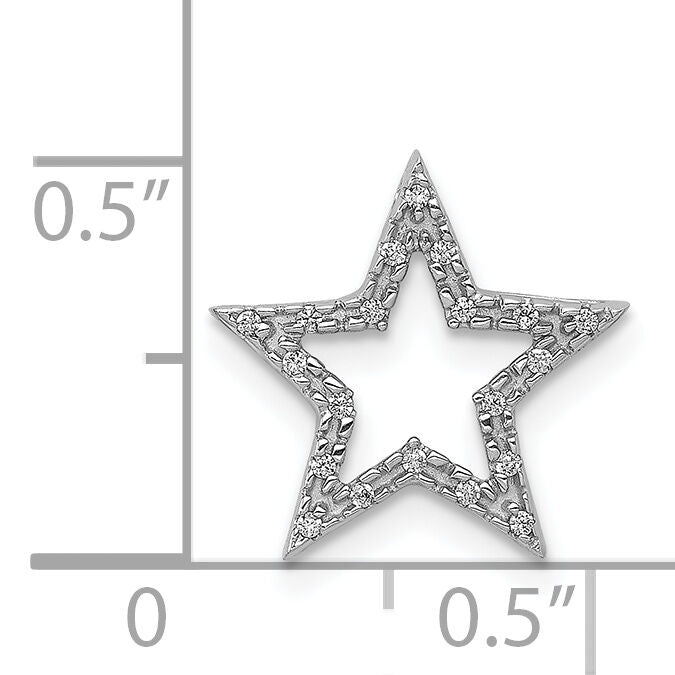 14k White Gold Small Diamond Star Chain Slide Pendant-PM5179-005-WA