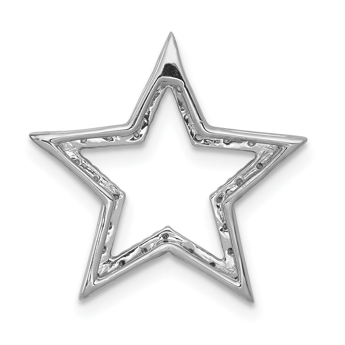 14k White Gold Diamond Star Chain Slide-PM5179-010-WA