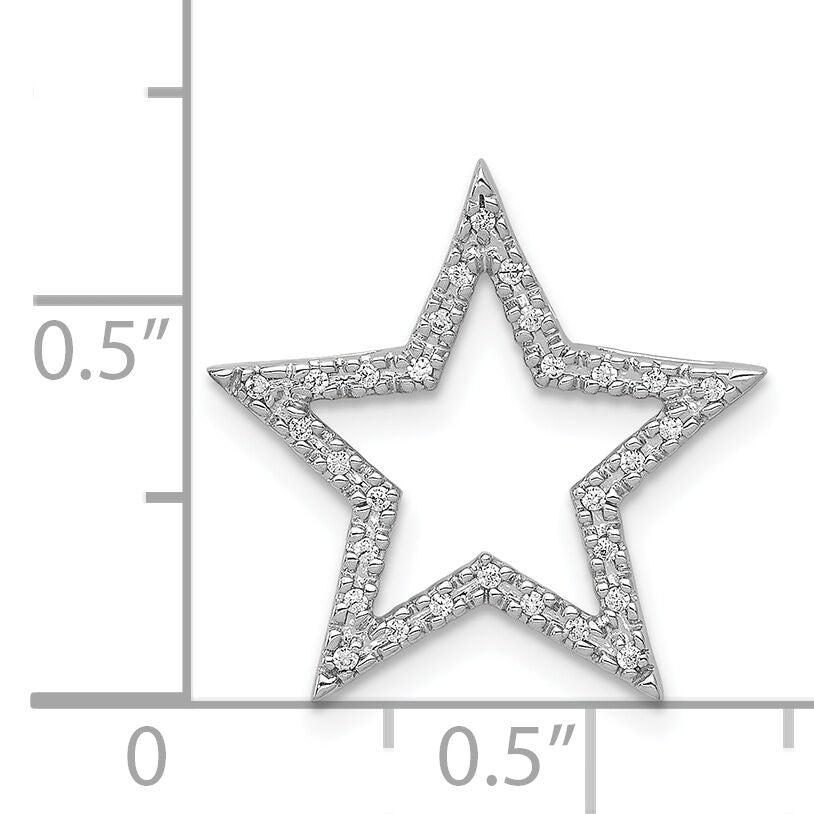 14k White Gold Diamond Star Chain Slide-PM5179-010-WA