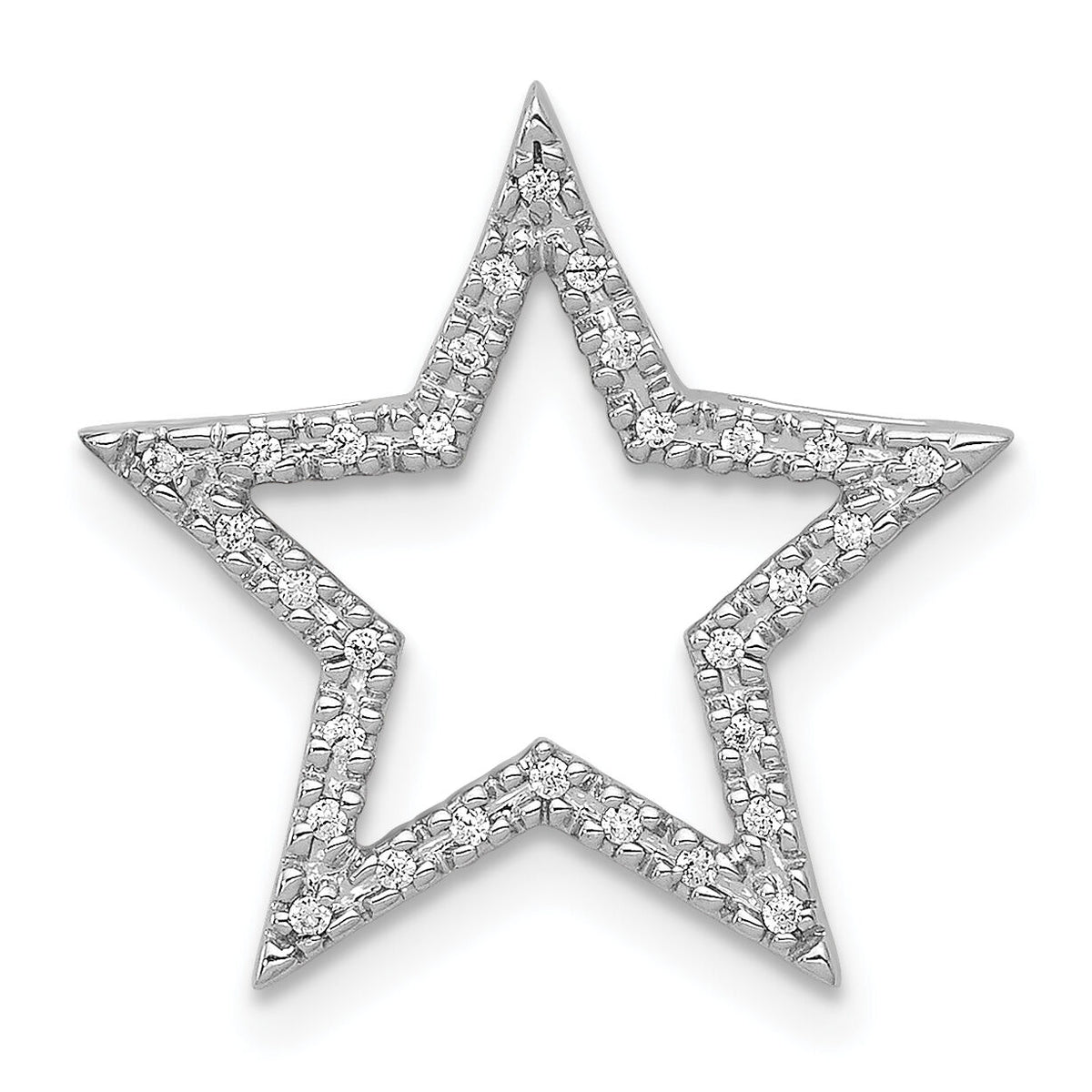 14k White Gold Diamond Star Chain Slide-PM5179-010-WA
