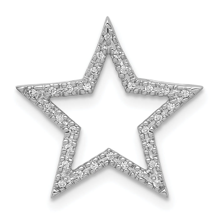 14k White Gold Diamond Star Chain Slide-PM5179-010-WA