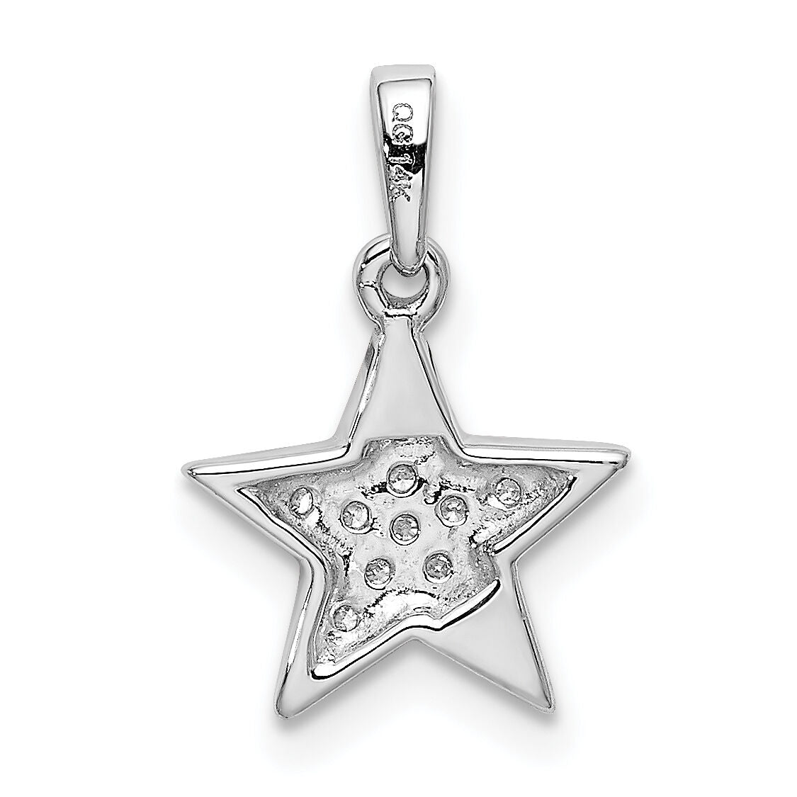 14k White Gold 1/10ct. Diamond Star Pendant-PM5181-010-WA