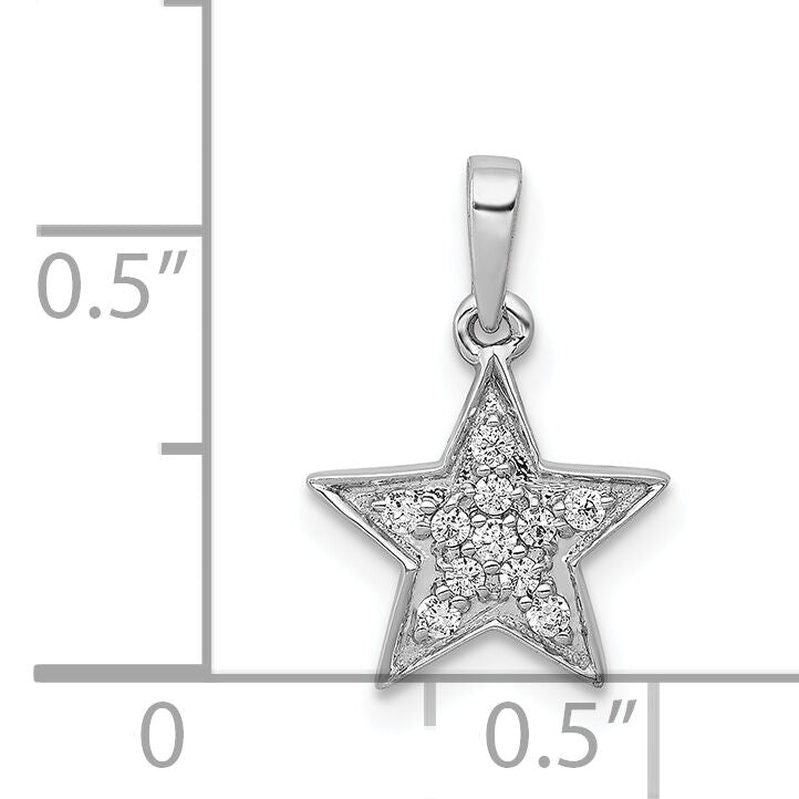 14k White Gold 1/10ct. Diamond Star Pendant-PM5181-010-WA