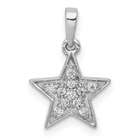 14k White Gold 1/10ct. Diamond Star Pendant-PM5181-010-WA