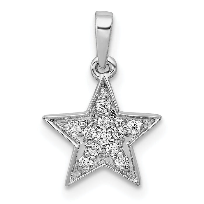 14k White Gold 1/10ct. Diamond Star Pendant-PM5181-010-WA