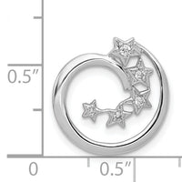 14k White Gold Diamond Stars Chain Slide-PM5182-007-WA