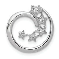 14k White Gold Diamond Stars Chain Slide-PM5182-007-WA