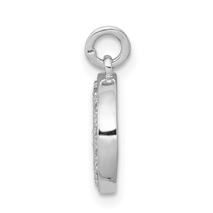 14k White Gold Diamond Moon Charm-PM5183-005-WA