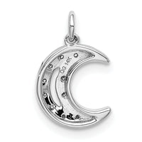 14k White Gold Diamond Moon Charm-PM5183-005-WA