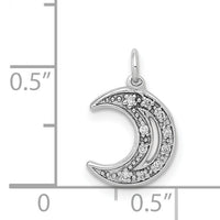 14k White Gold Diamond Moon Charm-PM5183-005-WA