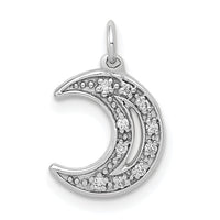 14k White Gold Diamond Moon Charm-PM5183-005-WA