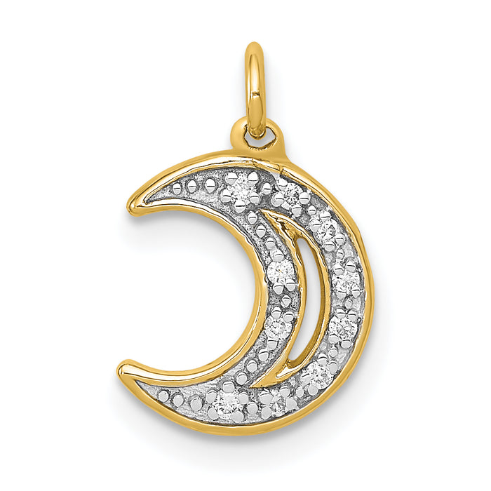 14k Diamond Moon Charm-PM5183-005-YA