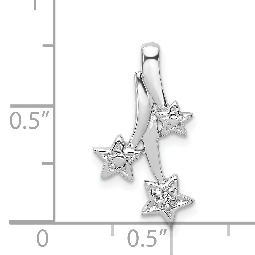 14k White Gold Diamond Shooting Stars Chain Slide-PM5185-001-WA