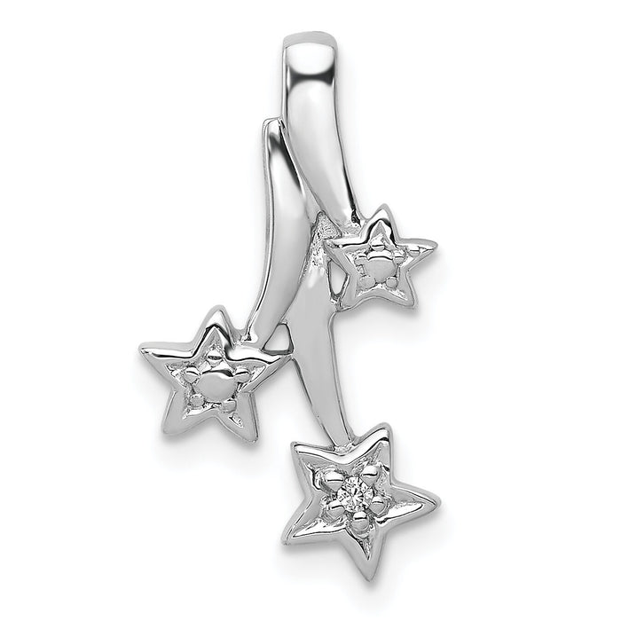 14k White Gold Diamond Shooting Stars Chain Slide-PM5185-001-WA